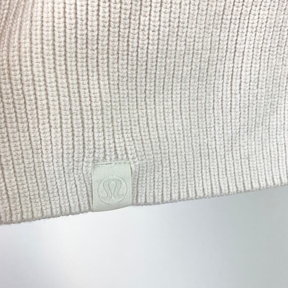 Lululemon Merino Wool-Blend Ribbed Crewneck Sweater White Opal Size 6 - Picture 9 of 9
